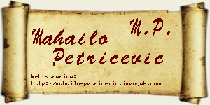 Mahailo Petričević vizit kartica